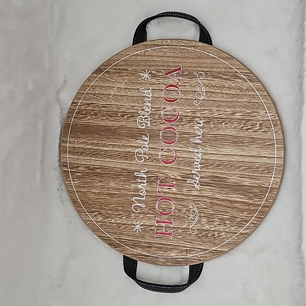 Wooden Hot Cocoa Tray 12" Diameter